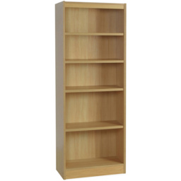 R White Cabinets 5 Shelf Brown Wide Tall Bookcase - Size: 182.8 x 60 x 36.6cm - Wilko - thumbnail 3
