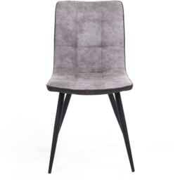 Rodeo Set of 2 Light Grey  Suede Effect Dining Chair - Wilko - thumbnail 7