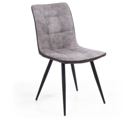 Rodeo Set of 2 Light Grey  Suede Effect Dining Chair - Wilko - thumbnail 3