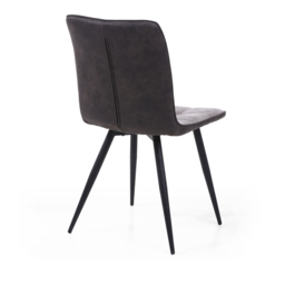 Rodeo Set of 2 Light Grey  Suede Effect Dining Chair - Wilko - thumbnail 5