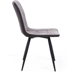 Rodeo Set of 2 Light Grey  Suede Effect Dining Chair - Wilko - thumbnail 6
