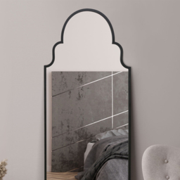 The Arcus Black Arched Metal Leaner Wall Mirror 180 x 70cm - MirrorOutlet - Wilko - thumbnail 4