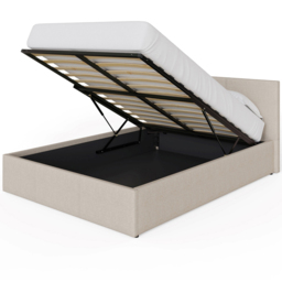 GFW King Size Natural Hopsack Fabric End Lift Ottoman Bed with Memory Pocket Spring Mattress - Wilko - thumbnail 5