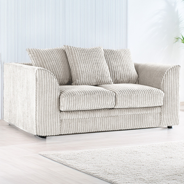 Luxor 2 Seater Silver Jumbo Cord Scatter Back Sofa - Wilko - image 1
