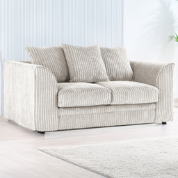 Luxor 2 Seater Silver Jumbo Cord Scatter Back Sofa - Wilko