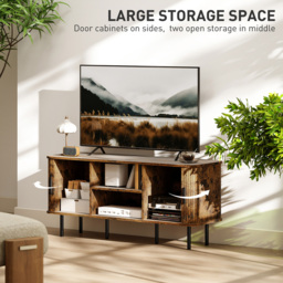 HOMCOM 2 Door 2 Shelf Rustic Brown TV Unit - Size: 55 x 40 x 120cm - Wilko - thumbnail 6