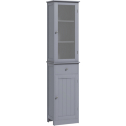 Portland Kleankin 2 Door Single Drawer Grey Storage Cabinet - Size: 171.5 x 27 x 40cm - Wilko - thumbnail 3