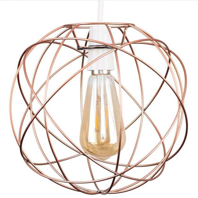 ValueLights Rutherford Atom Copper Painted Pendant Shade - Size: 15 x 23.5 x 15cm - Orange - Wilko - image 1