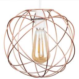 ValueLights Rutherford Atom Copper Painted Pendant Shade - Size: 15 x 23.5 x 15cm - Orange - Wilko