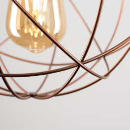 ValueLights Rutherford Atom Copper Painted Pendant Shade - Size: 15 x 23.5 x 15cm - Orange - Wilko - thumbnail 6