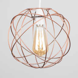 ValueLights Rutherford Atom Copper Painted Pendant Shade - Size: 15 x 23.5 x 15cm - Orange - Wilko - thumbnail 4