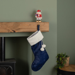 Samuel Alexander Traditional Wooden Santa Nutcracker Christmas Stocking Holder 19cm - Size: 19 x 19 x 9cm - Red - Wilko - thumbnail 4