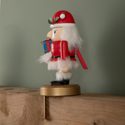 Samuel Alexander Traditional Wooden Santa Nutcracker Christmas Stocking Holder 19cm - Size: 19 x 19 x 9cm - Red - Wilko - thumbnail 6