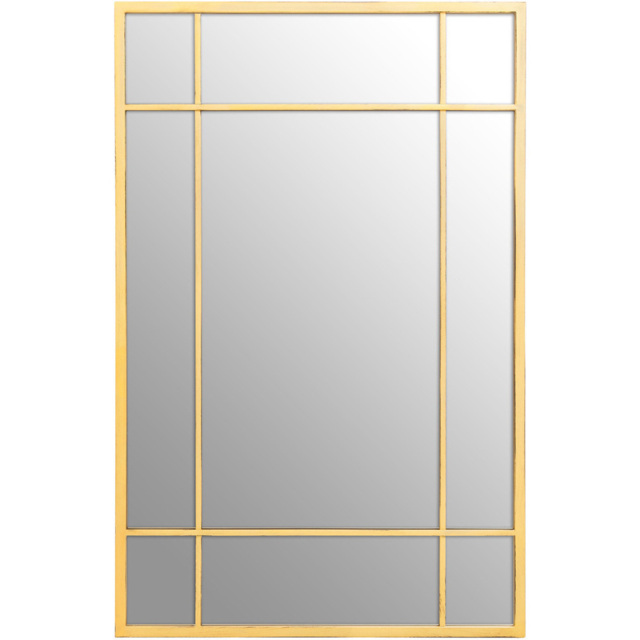 Premier Housewares Charlene Brushed Gold Finish Rectangular Wall Mirror - Size: 140 x 90cm - Wilko - image 1