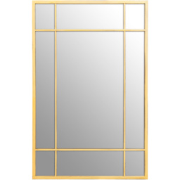 Premier Housewares Charlene Brushed Gold Finish Rectangular Wall Mirror - Size: 140 x 90cm - Wilko - thumbnail 1
