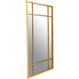 Premier Housewares Charlene Brushed Gold Finish Rectangular Wall Mirror - Size: 140 x 90cm - Wilko - thumbnail 3