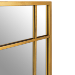 Premier Housewares Charlene Brushed Gold Finish Rectangular Wall Mirror - Size: 140 x 90cm - Wilko - thumbnail 5