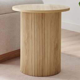 Furniturebox Penfold Oak Effect Round Wood Pedestal Side Table - Size: 45 x 45 x 45cm - Brown - Wilko - thumbnail 1