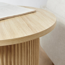 Furniturebox Penfold Oak Effect Round Wood Pedestal Side Table - Size: 45 x 45 x 45cm - Brown - Wilko - thumbnail 3
