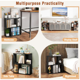 Costway 4 Shelf Black Freestanding Bookshelf - Size: 50 x 18 x 56cm - Wilko - thumbnail 7