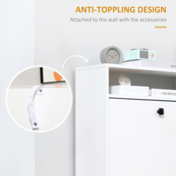 Portland 3 Drawer White Shoe Cabinet - Wilko - thumbnail 6