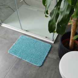 Allure Bath Fashions Sparkle Bling Duck Egg Non Slip Bath Mat 40 x 60cm - Size: 40 x 60 x 1cm - Blue - Wilko - thumbnail 3