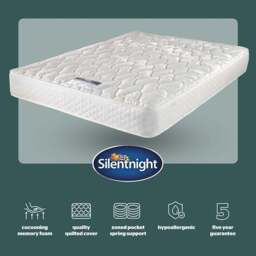 Silentnight Essentials Single Mirapocket Spring Memory Foam Mattress - White - Wilko - thumbnail 6