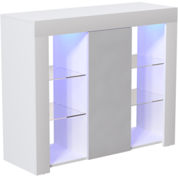 Vida Designs Azura Single Door White and Grey LED Large Sideboard - Size: 35 x 98 x 83cm - Wilko - thumbnail 3