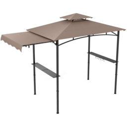 Costway Brown Barbecue Canopy Tent Grill Gazebo with Side Awning - Size: 318 x 153 x 250cm - Wilko - thumbnail 5