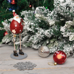 St Helens Red Metal Santa Claus Decoration - Size: 220 x 80 x 80cm - Wilko - thumbnail 4