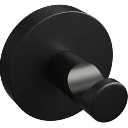 Rothley Matt Black Round Robe Hook - Size: 8.5 x 7.5 x 9cm - Wilko