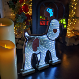 Samuel Alexander Infinity Light Up Snowdog Christmas Decoration 40cm - Size: 40 x 30 x 8cm - White - Wilko - thumbnail 5