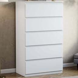 VIDA DESIGNS Denver 5 Drawer White Chest of Drawers - Wilko