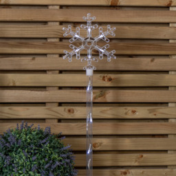 Samuel Alexander 4 Piece White LED Crystal Snowflake Christmas Path Light Set - Size: 69 x 16 x 3cm - Wilko - thumbnail 4