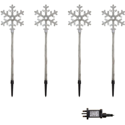 Samuel Alexander 4 Piece White LED Crystal Snowflake Christmas Path Light Set - Size: 69 x 16 x 3cm - Wilko - thumbnail 3