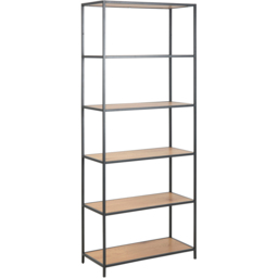 Florence Seaford 5 Shelf Oak and Black Metal Bookcase - Furniture To Go - Wilko - thumbnail 3