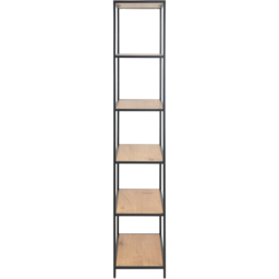 Florence Seaford 5 Shelf Oak and Black Metal Bookcase - Furniture To Go - Wilko - thumbnail 5