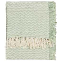 Yard Wisley Green Herringbone Woven Throw 130 x 180cm - Wilko