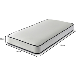 Extreme Comfort Single Blue and White Flat Top Open Coil Spring Mattress - eXtreme comfort ltd - Wilko - thumbnail 6