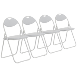Harbour Housewares Set of 4 White Padded Foldable Chair - Wilko - thumbnail 3