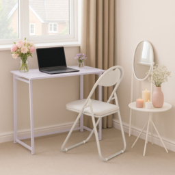 Harbour Housewares Set of 4 White Padded Foldable Chair - Wilko - thumbnail 6