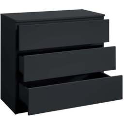 Oslo 3 Drawer Black Chest of Drawers - Birlea - Wilko - thumbnail 4
