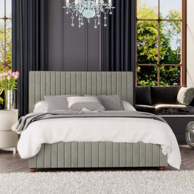 Laurence Llewelyn Bowen Estella Double Duck Egg Plush Velvet Ottoman Bed - Green - Laurence Llewelyn-Bowen - Wilko