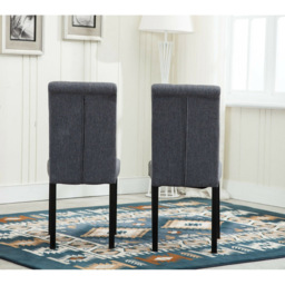 Grey Set of 2 Tufted Button Back Fabric Dining Chair - MCC - Wilko - thumbnail 6