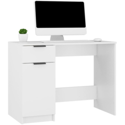 vidaXL Single Door Single Drawer Computer Desk White - Size: 75 x 100 x 50cm - Wilko - thumbnail 4