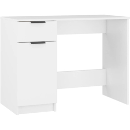 vidaXL Single Door Single Drawer Computer Desk White - Size: 75 x 100 x 50cm - Wilko - thumbnail 3