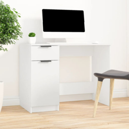 vidaXL Single Door Single Drawer Computer Desk White - Size: 75 x 100 x 50cm - Wilko - thumbnail 7
