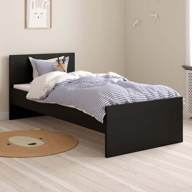 Florence Single Matt Black Wooden Bed Frame - Furniture to Go - Wilko - image 1