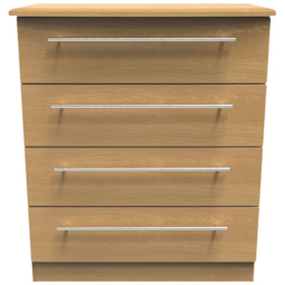 Crowndale Sherwood 4 Drawer Oak Chest of Drawers - Brown - Wilko - thumbnail 3
