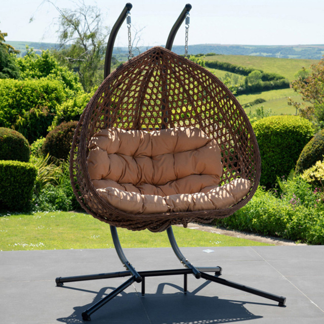 Artemis Home Alston 2 Seater Brown Garden Hanging Egg Chair - Size: 190 x 130 x 75cm - Wilko - image 1